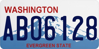 WA license plate ABO6128
