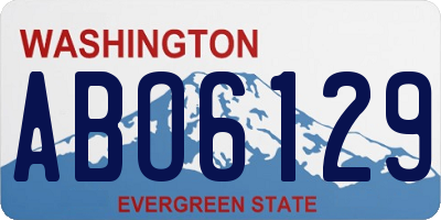 WA license plate ABO6129