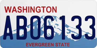 WA license plate ABO6133