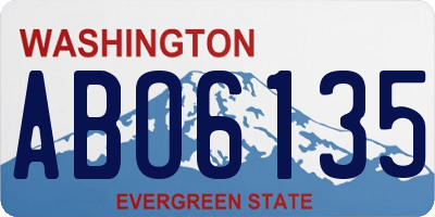 WA license plate ABO6135