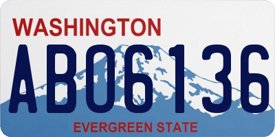 WA license plate ABO6136