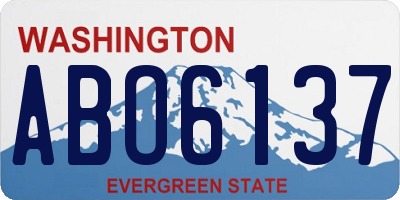 WA license plate ABO6137