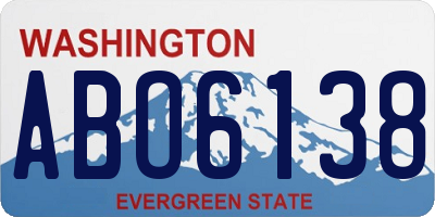 WA license plate ABO6138