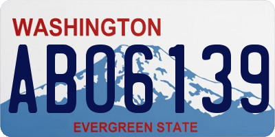 WA license plate ABO6139