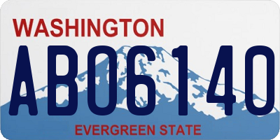 WA license plate ABO6140