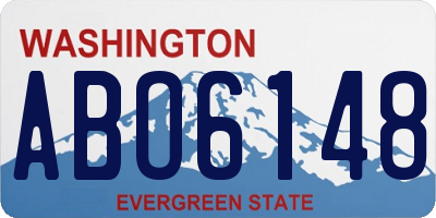 WA license plate ABO6148