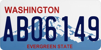 WA license plate ABO6149