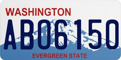 WA license plate ABO6150