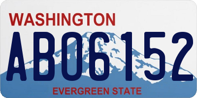 WA license plate ABO6152