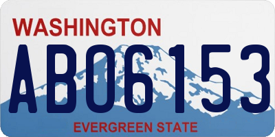 WA license plate ABO6153