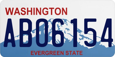 WA license plate ABO6154