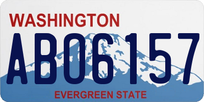 WA license plate ABO6157