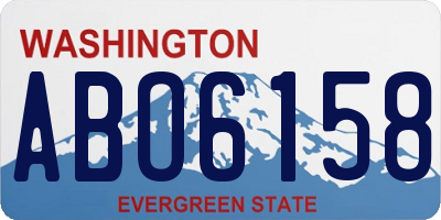 WA license plate ABO6158