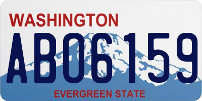 WA license plate ABO6159