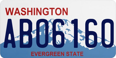 WA license plate ABO6160