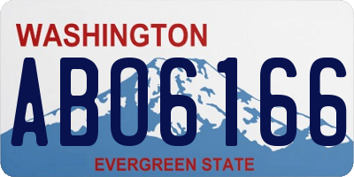 WA license plate ABO6166