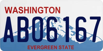 WA license plate ABO6167
