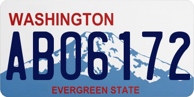 WA license plate ABO6172