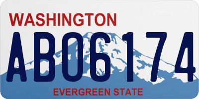 WA license plate ABO6174