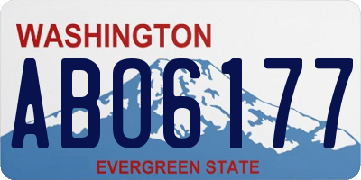 WA license plate ABO6177