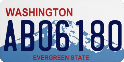 WA license plate ABO6180