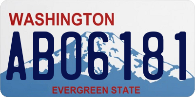 WA license plate ABO6181