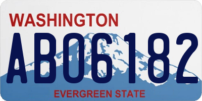 WA license plate ABO6182