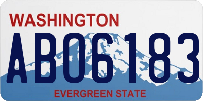 WA license plate ABO6183