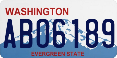 WA license plate ABO6189