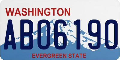 WA license plate ABO6190