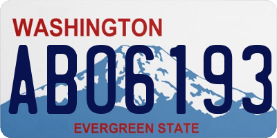 WA license plate ABO6193