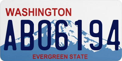 WA license plate ABO6194