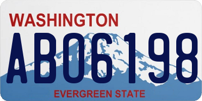 WA license plate ABO6198
