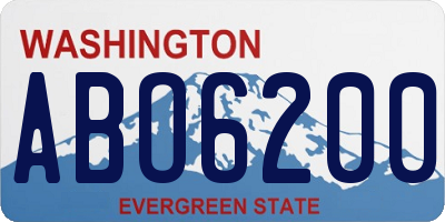 WA license plate ABO6200
