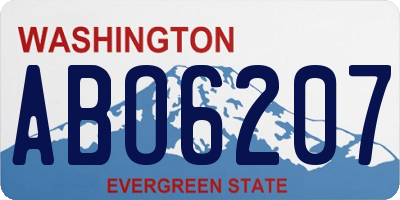 WA license plate ABO6207