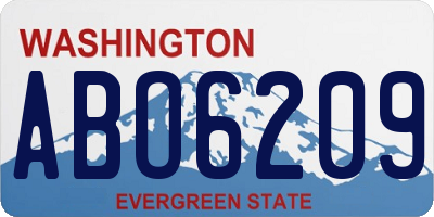 WA license plate ABO6209