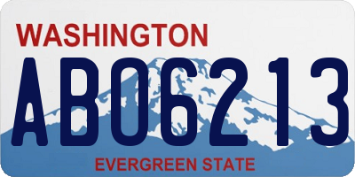 WA license plate ABO6213