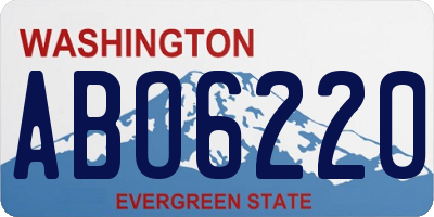 WA license plate ABO6220