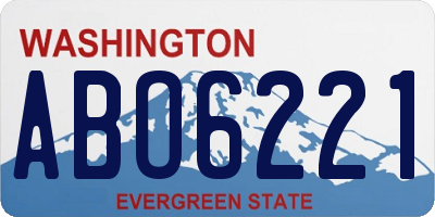 WA license plate ABO6221