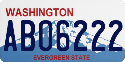 WA license plate ABO6222