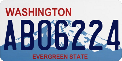 WA license plate ABO6224