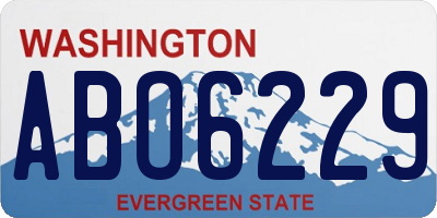 WA license plate ABO6229