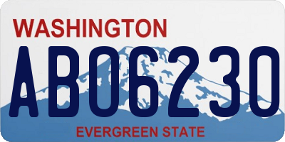 WA license plate ABO6230