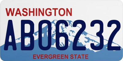 WA license plate ABO6232