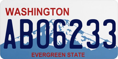 WA license plate ABO6233