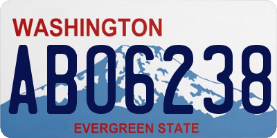 WA license plate ABO6238