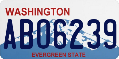 WA license plate ABO6239