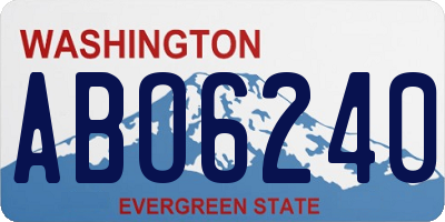 WA license plate ABO6240