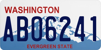 WA license plate ABO6241