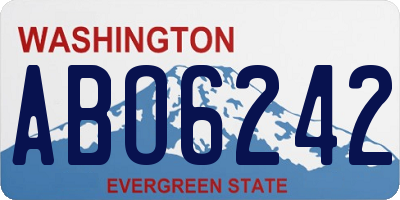 WA license plate ABO6242